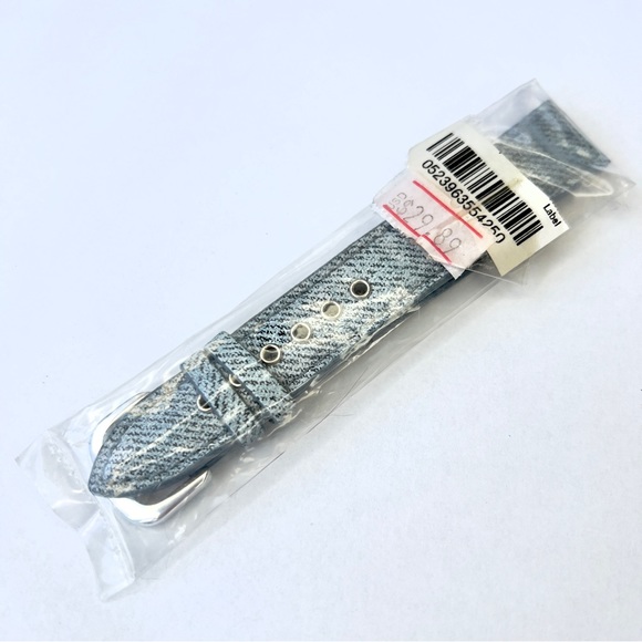 New 18/16mm Denim Blue Leather Watch Strap Band with Silver Tone Buckle - Picture 3 of 3